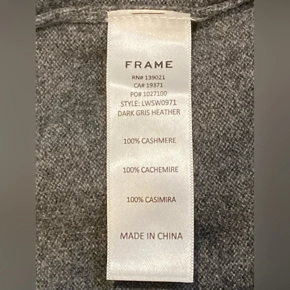 NWT FRAME Grey Cashmere Lounge Jogger - Sz L